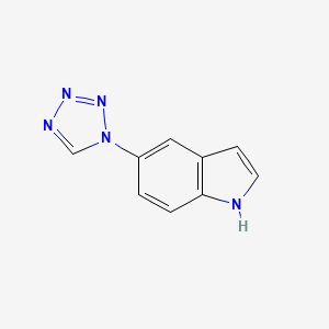molecular formula C9H7N5 B8475303 5-(1H-tetrazol-1-yl)-1H-indole 