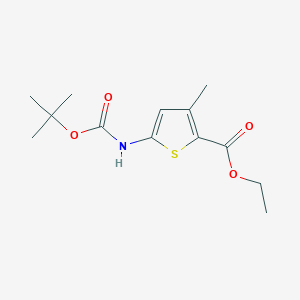 molecular formula C13H19NO4S B8475333 Ethyl 5-(tert-butoxycarbonylamino)-3-methylthiophene-2-carboxylate 