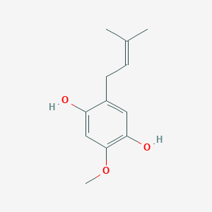 molecular formula C12H16O3 B8475413 2-methoxy-5-(3-methylbut-2-enyl)benzene-1,4-diol CAS No. 80464-90-0