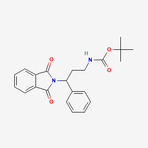 molecular formula C22H24N2O4 B8475414 tert-butyl N-[3-(1,3-dioxoisoindol-2-yl)-3-phenylpropyl]carbamate 