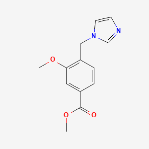 molecular formula C13H14N2O3 B8475432 Methyl 4-(imidazol-1-ylmethyl)-3-methoxybenzoate 