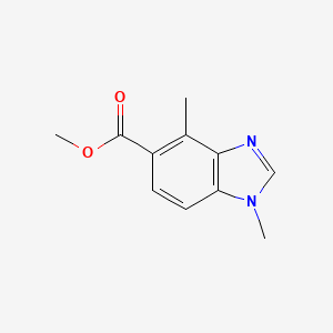 molecular formula C11H12N2O2 B8475445 methyl 1,4-dimethyl-1H-benzimidazole-5-carboxylate 