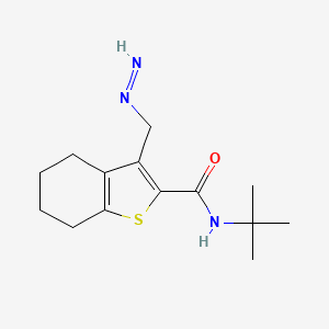 molecular formula C14H21N3OS B8475599 N-tert-butyl-3-(diazenylmethyl)-4,5,6,7-tetrahydro-1-benzothiophene-2-carboxamide 