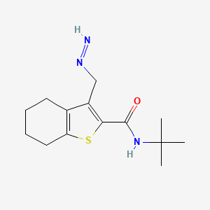 molecular formula C14H21N3OS B8475599 N-tert-Butyl-3-(diazenylmethyl)-4,5,6,7-tetrahydrobenzo[b]thiophene-2-carboxamide 