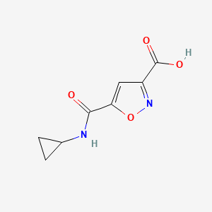 molecular formula C8H8N2O4 B8475603 5-(Cyclopropylcarbamoyl)isoxazole-3-carboxylic acid 