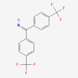 molecular formula C15H9F6N B8475648 Bis[4-(trifluoromethyl)phenyl]methanimine 