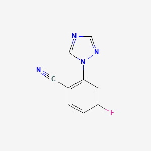 molecular formula C9H5FN4 B8475666 4-fluoro-2-(1H-1,2,4-triazol-1-yl)benzonitrile 