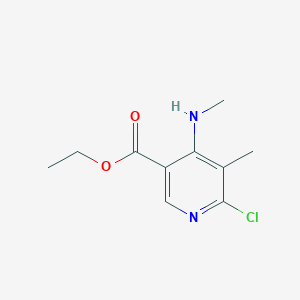 molecular formula C10H13ClN2O2 B8475668 Ethyl 6-chloro-5-methyl-4-(methylamino)nicotinate 