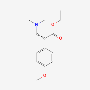 molecular formula C14H19NO3 B8475675 Ethyl alpha-(p-methoxyphenyl)-beta-(dimethylamino)acrylate 