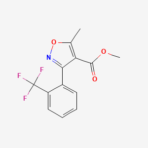 molecular formula C13H10F3NO3 B8475705 Methyl 5-Methyl-3-[2-(trifluoromethyl)phenyl]isoxazole-4-carboxylate 
