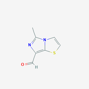 molecular formula C7H6N2OS B8475712 7-Formyl-5-methylimidazo[5,1-b]thiazole 