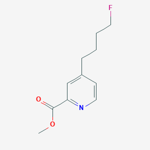molecular formula C11H14FNO2 B8475714 4-(4-Fluoro-butyl)-pyridine-2-carboxylic acid methyl ester 