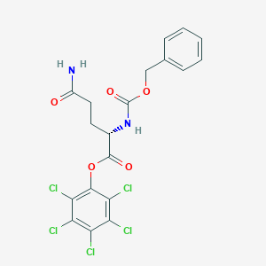 molecular formula C19H15Cl5N2O5 B084760 N2-Benzyl pentachlorophenyl N2-carboxy-L-(2-aminoglutaramate) CAS No. 13673-51-3