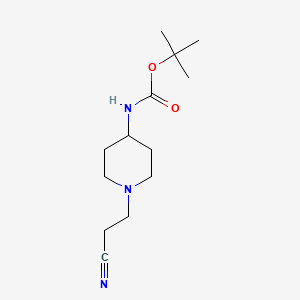 molecular formula C13H23N3O2 B8476263 tert-Butyl 1-(2-cyanoethyl)piperidin-4-ylcarbamate 