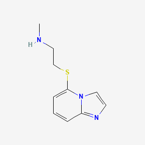 molecular formula C10H13N3S B8476311 Ethanamine,2-(imidazo[1,2-a]pyridin-5-ylthio)-n-methyl- 