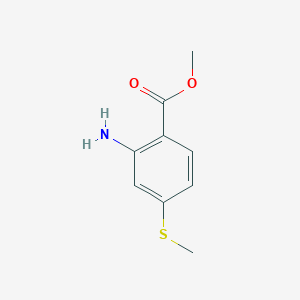 molecular formula C9H11NO2S B8476325 Methyl 2-amino-4-(methylthio)benzoate 