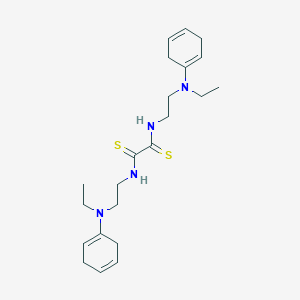 molecular formula C22H34N4S2 B084764 N,N'-bis[2-[cyclohexa-1,4-dien-1-yl(ethyl)amino]ethyl]ethanedithioamide CAS No. 14118-02-6