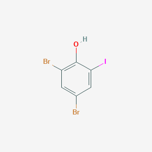 molecular formula C6H3Br2IO B8476531 2,4-dibromo-6-iodophenol 