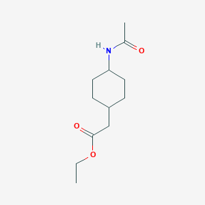 molecular formula C12H21NO3 B8476694 Ethyl 2-(trans-4-acetamidocyclohexyl)acetate 