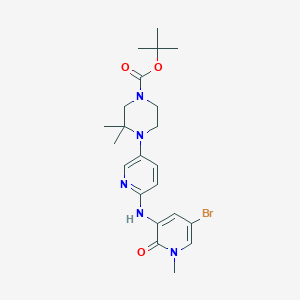 molecular formula C22H30BrN5O3 B8476754 tert-butyl 4-[6-[(5-bromo-1-methyl-2-oxopyridin-3-yl)amino]pyridin-3-yl]-3,3-dimethylpiperazine-1-carboxylate 