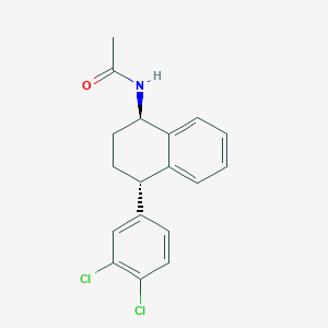 molecular formula C18H17Cl2NO B8476819 N-[(1R,4S)-4-(3,4-Dichlorophenyl)-1,2,3,4-tetrahydro-1-naphthalenyl]acetamide 