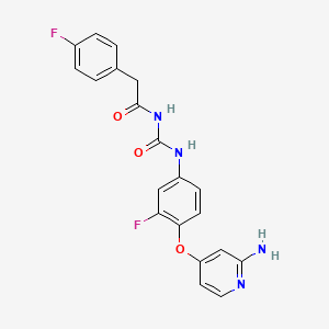 molecular formula C20H16F2N4O3 B8476849 N-({4-[(2-aminopyridin-4-yl)oxy]-3-fluorophenyl}carbamoyl)-2-(4-fluorophenyl)acetamide 