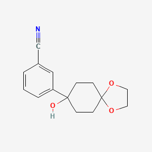 3-(8-Hydroxy-1,4-dioxa-spiro[4.5]dec-8-YL)-benzonitrile