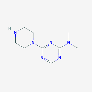 molecular formula C9H16N6 B8477139 Dimethyl-(4-piperazin-1-yl-[1,3,5]triazin-2-yl)-amine 