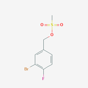 molecular formula C8H8BrFO3S B8477557 3-Bromo-4-fluorobenzyl methanesulfonate 