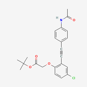 molecular formula C22H22ClNO4 B8477600 Tert-butyl 2-[2-[2-(4-acetamidophenyl)ethynyl]-4-chlorophenoxy]acetate 
