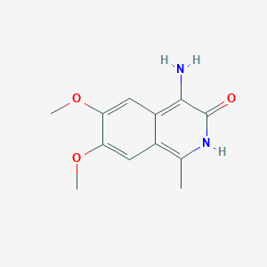 molecular formula C12H14N2O3 B8477712 4-Amino-3-hydroxy-6,7-dimethoxy-1-methylisoquinoline 