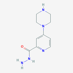2-Pyridinecarboxylic acid,4-(1-piperazinyl)-,hydrazide
