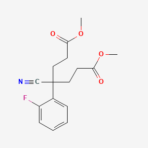 molecular formula C16H18FNO4 B8478011 Dimethyl 4-cyano-4-(2-fluorophenyl)heptanedioate CAS No. 179064-47-2