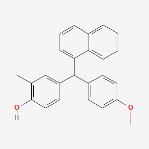 molecular formula C25H22O2 B8478019 Phenol, 4-[(4-methoxyphenyl)-1-naphthalenylmethyl]-2-methyl- CAS No. 586949-84-0