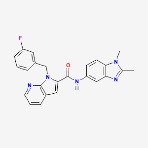1h-Pyrrolo[2,3-b]pyridine-2-carboxamide,n-(1,2-dimethyl-1h-benzo[d]imidazol-5-yl)-1-[(3-fluorophenyl)methyl]-