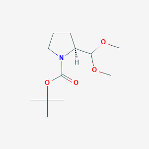 molecular formula C12H23NO4 B8478285 tert-butyl (2S)-2-(dimethoxymethyl)pyrrolidine-1-carboxylate 