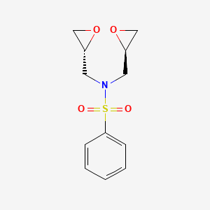 molecular formula C12H15NO4S B8478319 N,N-Bis{[(2R)-oxiran-2-yl]methyl}benzenesulfonamide CAS No. 917226-77-8