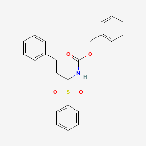 molecular formula C23H23NO4S B8478395 Carbamic acid, [3-phenyl-1-(phenylsulfonyl)propyl]-, phenylmethyl ester CAS No. 183444-01-1