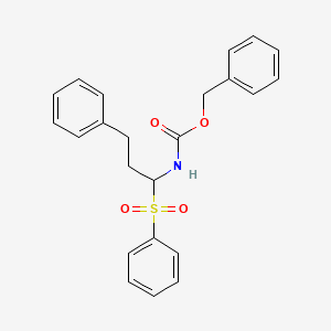Carbamic acid, [3-phenyl-1-(phenylsulfonyl)propyl]-, phenylmethyl ester