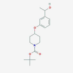 molecular formula C18H27NO4 B8478410 Tert-butyl 4-[3-(1-hydroxyethyl)phenoxy]piperidine-1-carboxylate 