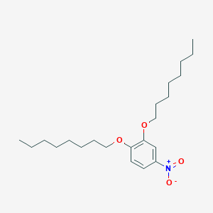molecular formula C22H37NO4 B8478481 Benzene, 4-nitro-1,2-bis(octyloxy)- CAS No. 4956-40-5