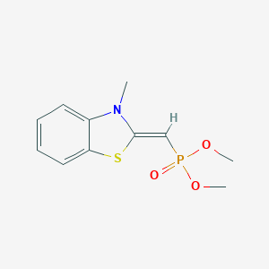 molecular formula C11H14NO3PS B008479 Phosphonic acid, [(3-methyl-2(3H)-benzothiazolylidene)methyl]-, dimethyl ester, (Z)-(9CI) CAS No. 102834-87-7