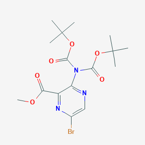 2-Pyrazinecarboxylic acid, 3-[bis[(1,1-dimethylethoxy)carbonyl]amino]-6-bromo-, methyl ester