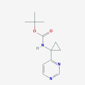 (1-Pyrimidin-4-yl-cyclopropyl)-carbamic acid tert-butyl ester