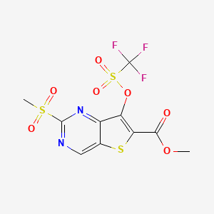 Methyl 2-(methylsulfonyl)-7-(((trifluoromethyl)sulfonyl)oxy)thieno[3,2-D]pyrimidine-6-carboxylate