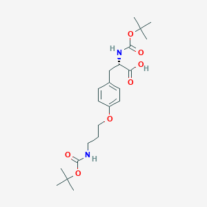molecular formula C22H34N2O7 B8479897 N-Boc-O-(3-Boc-aminopropyl)-L-tyrosine 