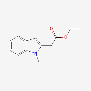 molecular formula C13H15NO2 B8480025 1H-Indole-2-acetic acid, 1-methyl-, ethyl ester CAS No. 57666-10-1