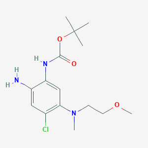 molecular formula C15H24ClN3O3 B8480144 Carbamic acid,[2-amino-4-chloro-5-[(2-methoxyethyl)methylamino]phenyl]-,1,1-dimethylethyl ester 