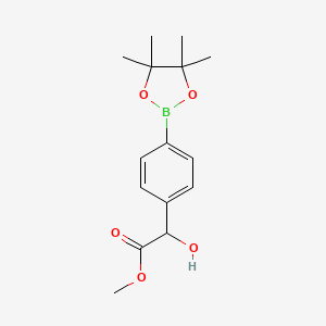 molecular formula C15H21BO5 B8480169 Methyl 2-hydroxy-2-(4-(4,4,5,5-tetramethyl-1,3,2-dioxaborolan-2-YL)phenyl)acetate 