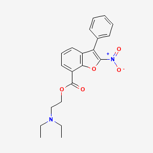 7-Benzo[b]furancarboxylic acid,2-nitro-3-phenyl-,2-(diethylamino)ethyl ester